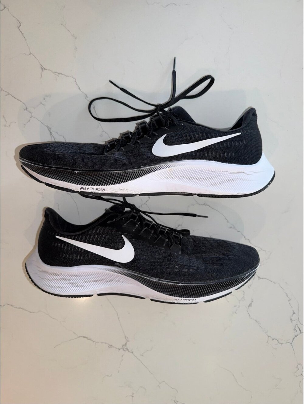 Nike Air Zoom Pegasus 37 Black White Running Shoes Men's Size 15 BQ9646-002